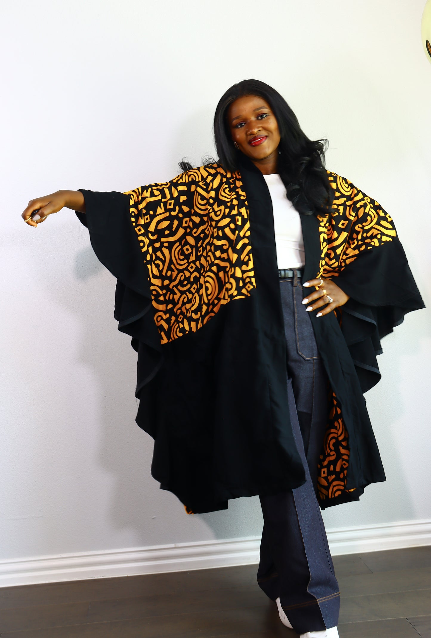 Aderayo frills Ankara Kimono Jacket
