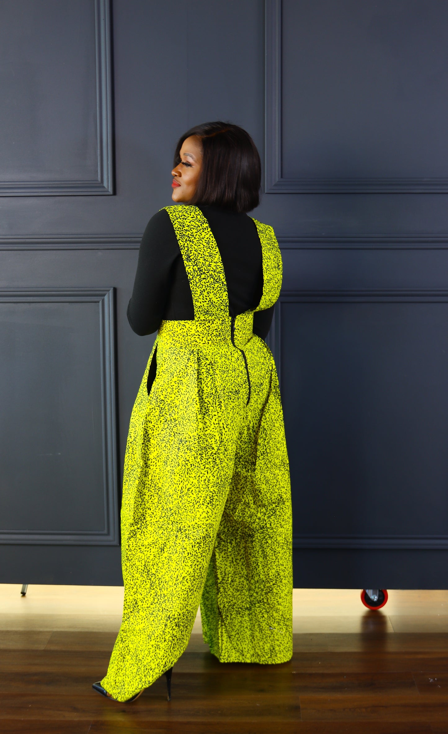 Adaobi African print pinafore palazzo jumpsuit