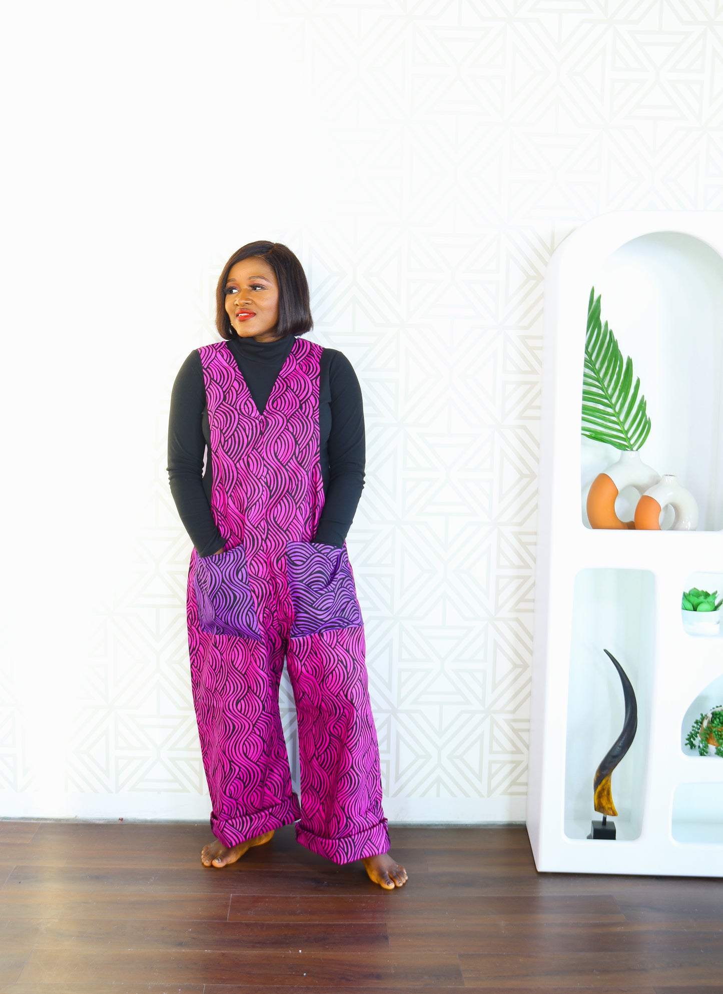 Thrive african women ankara print Dungaree with front pockets