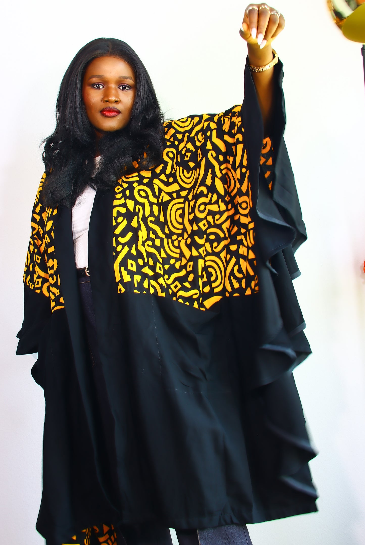 Aderayo frills Ankara Kimono Jacket