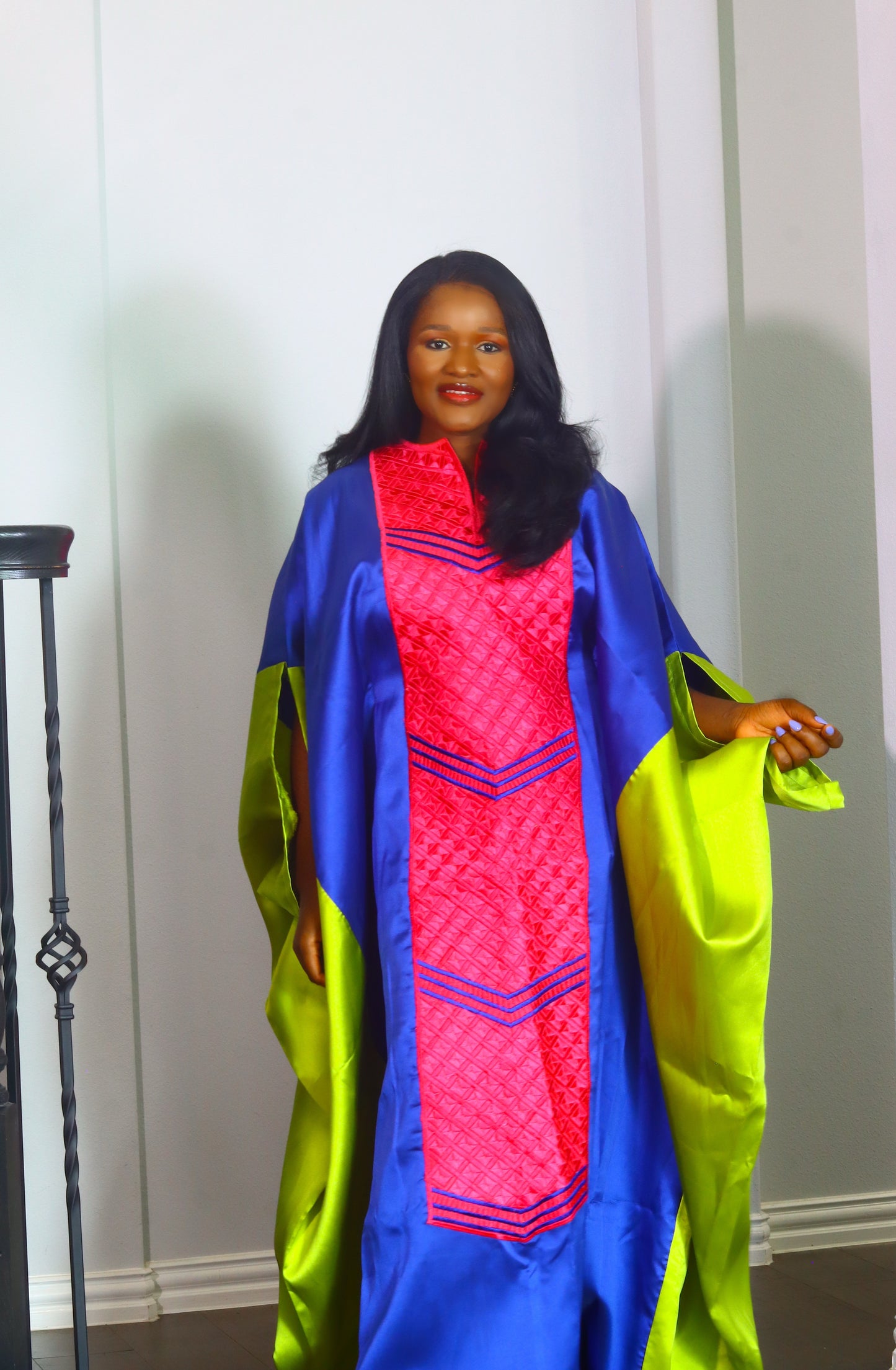 Mide Embroidered Rich aunty luxury Bubu (Light blue)
