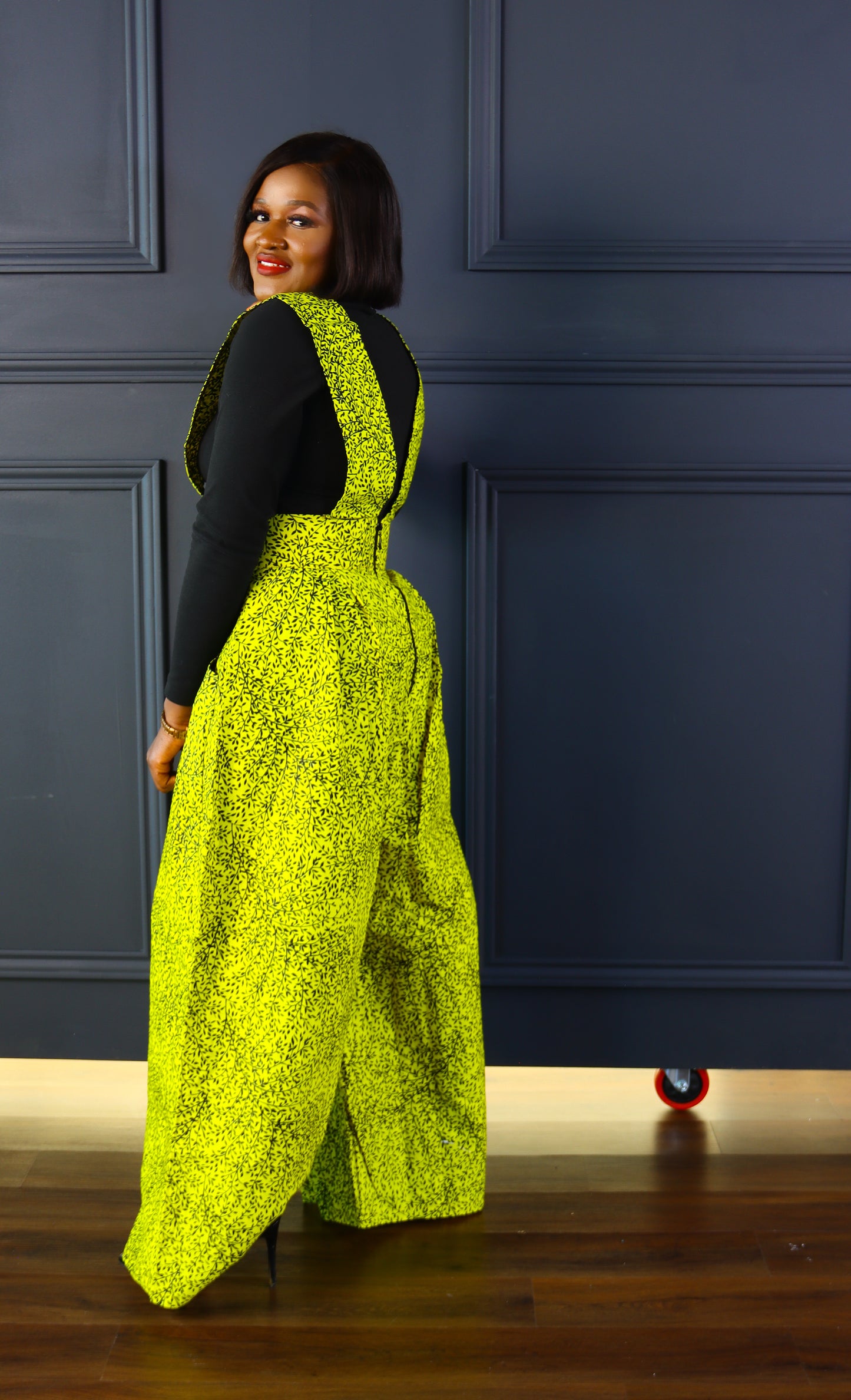 Adaobi African print pinafore palazzo jumpsuit