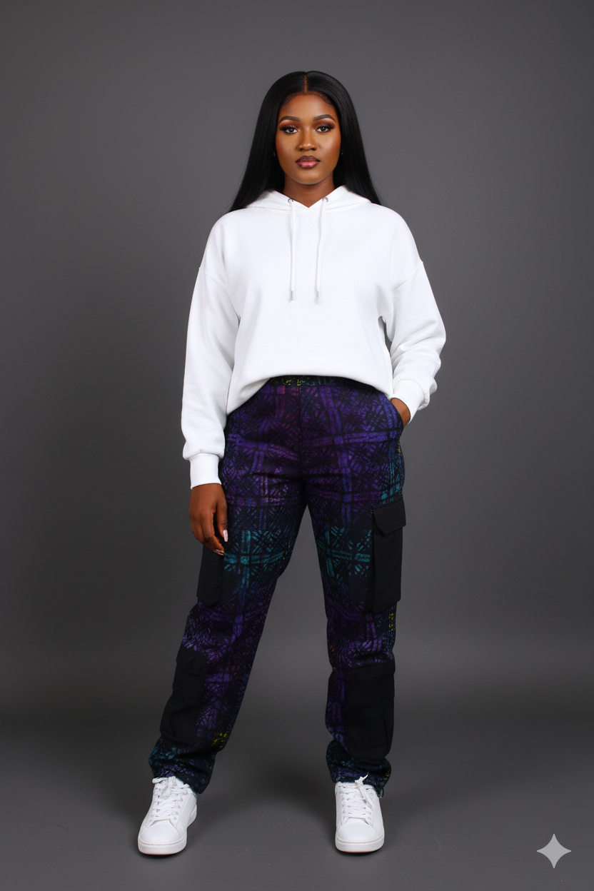 Damilola ankara print cargo pants (Green)