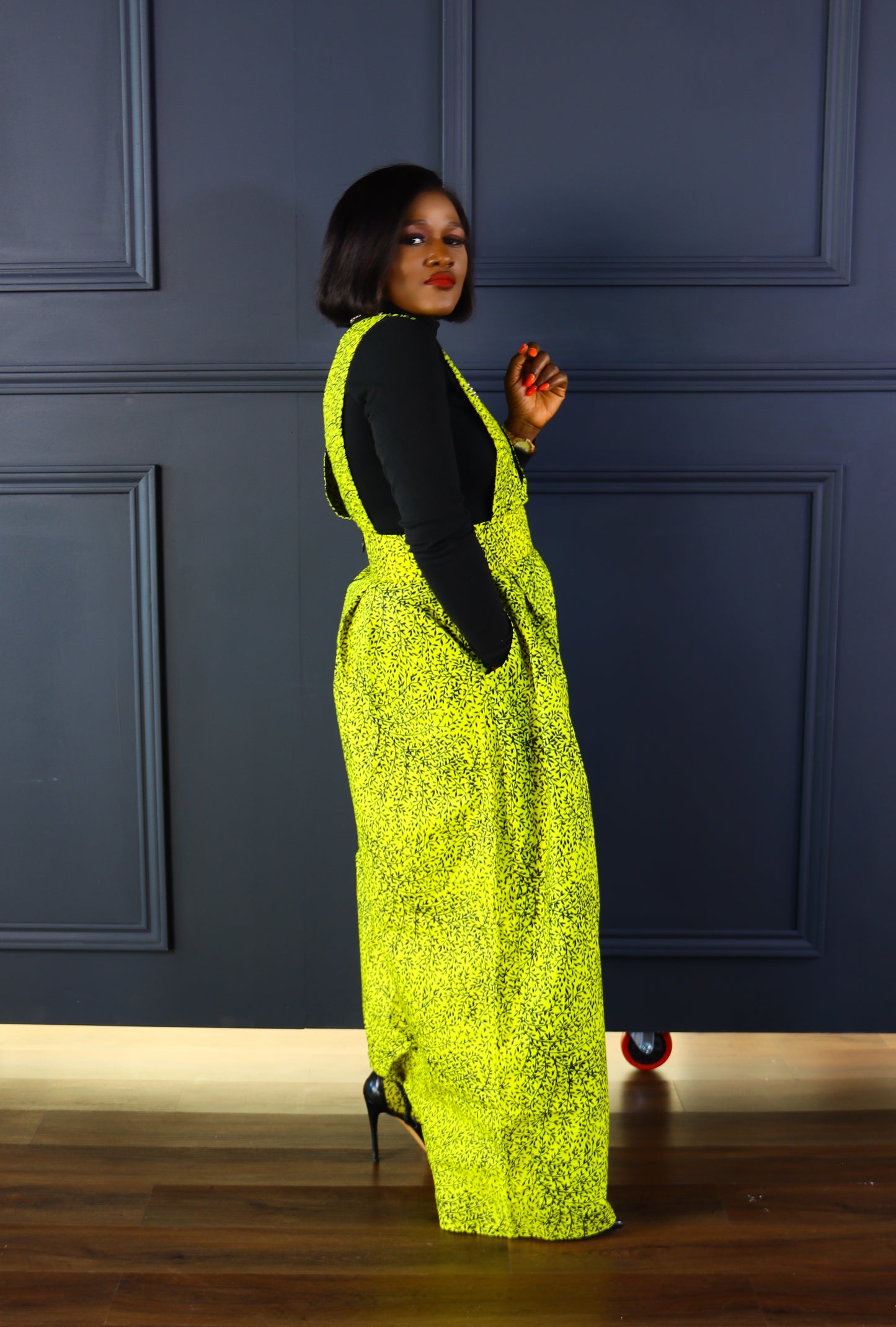 Adaobi African print pinafore palazzo jumpsuit