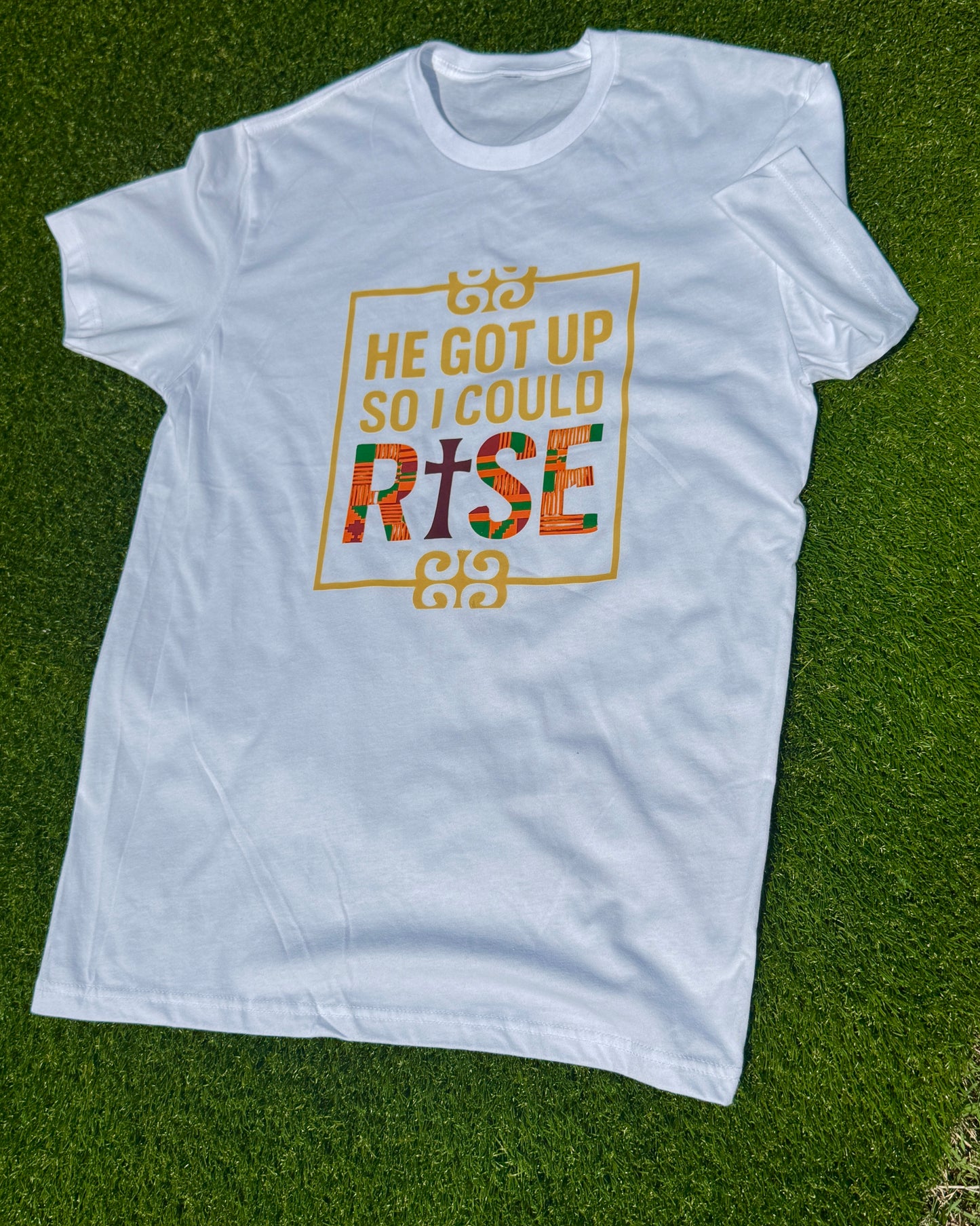 He got up (white)