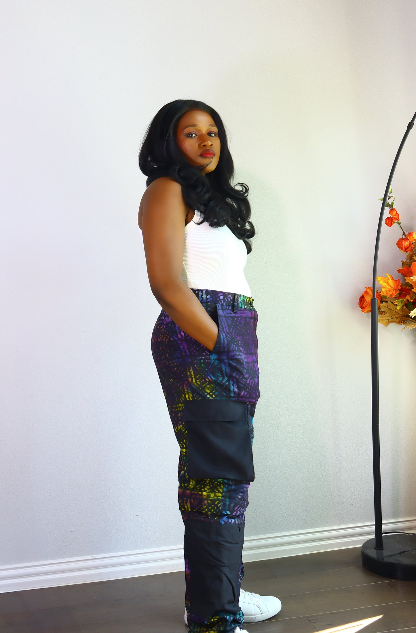 Damilola ankara print cargo pants (Green)