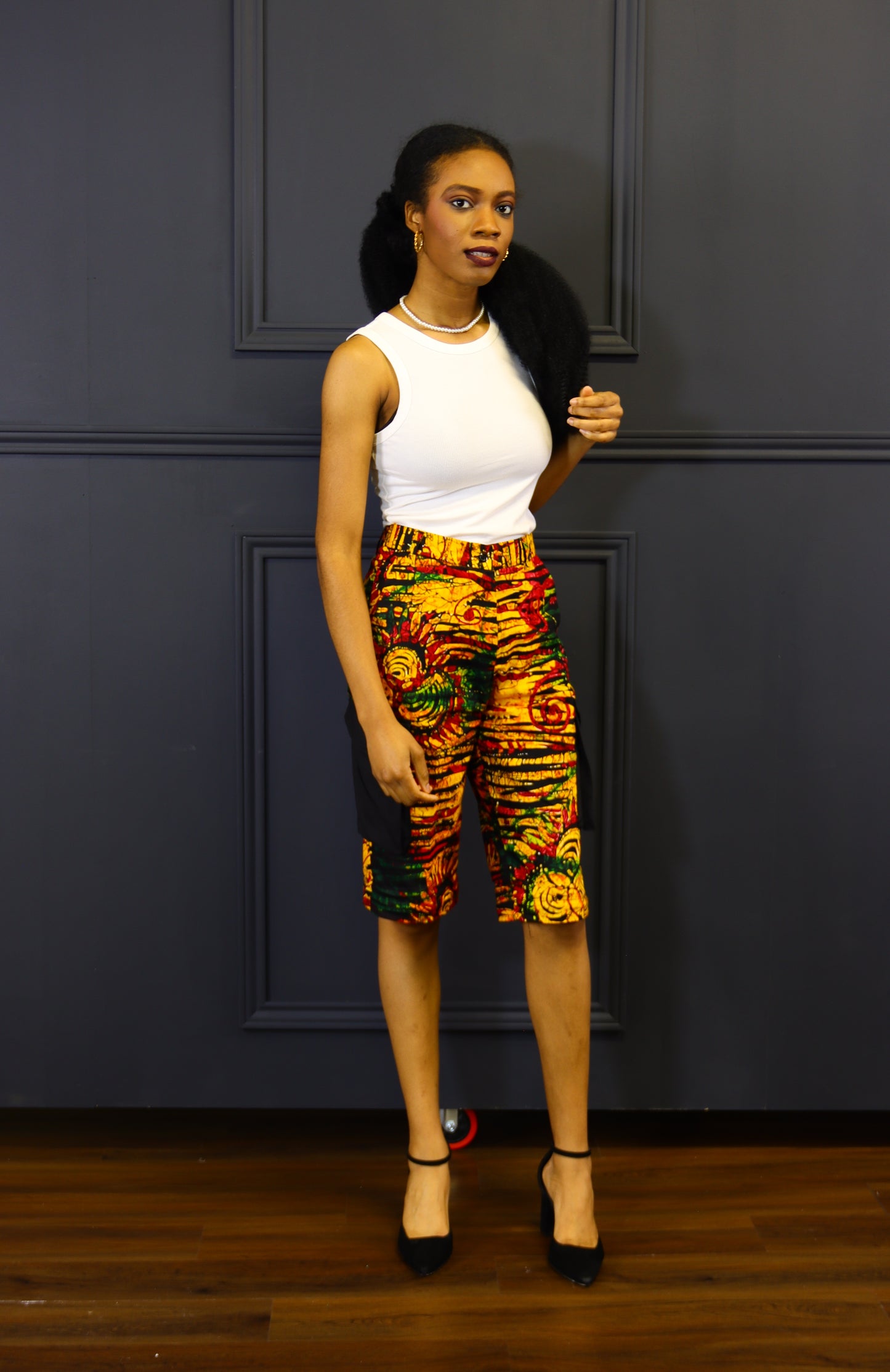 Damilola ankara print cargo pants (Yellow)