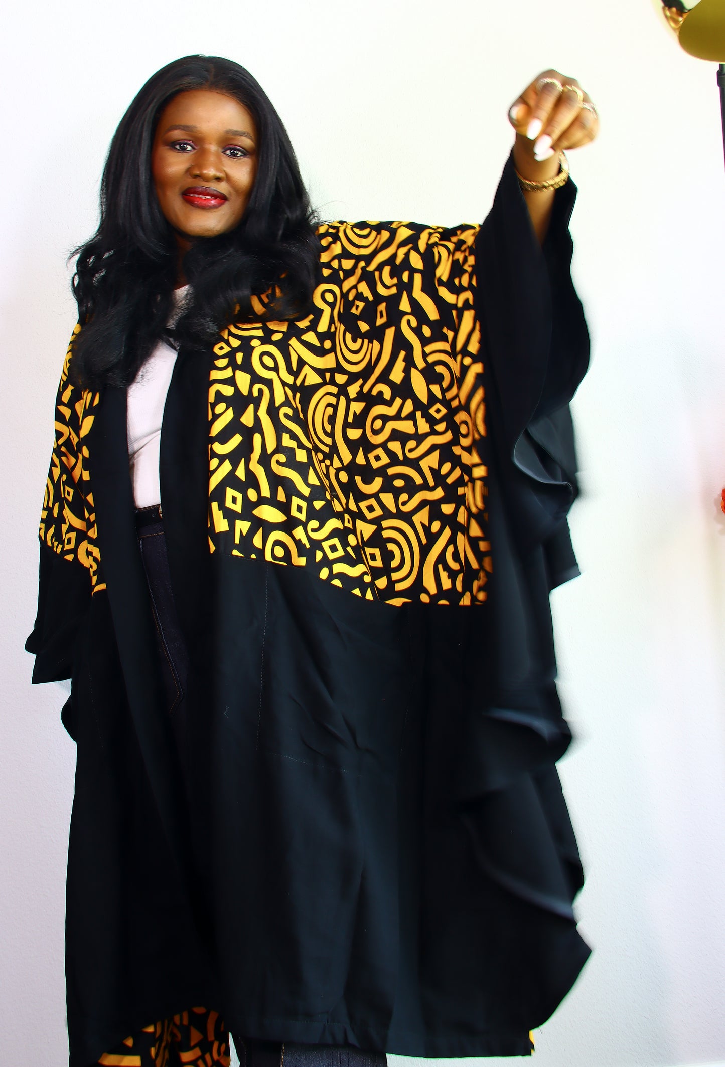 Aderayo frills Ankara Kimono Jacket