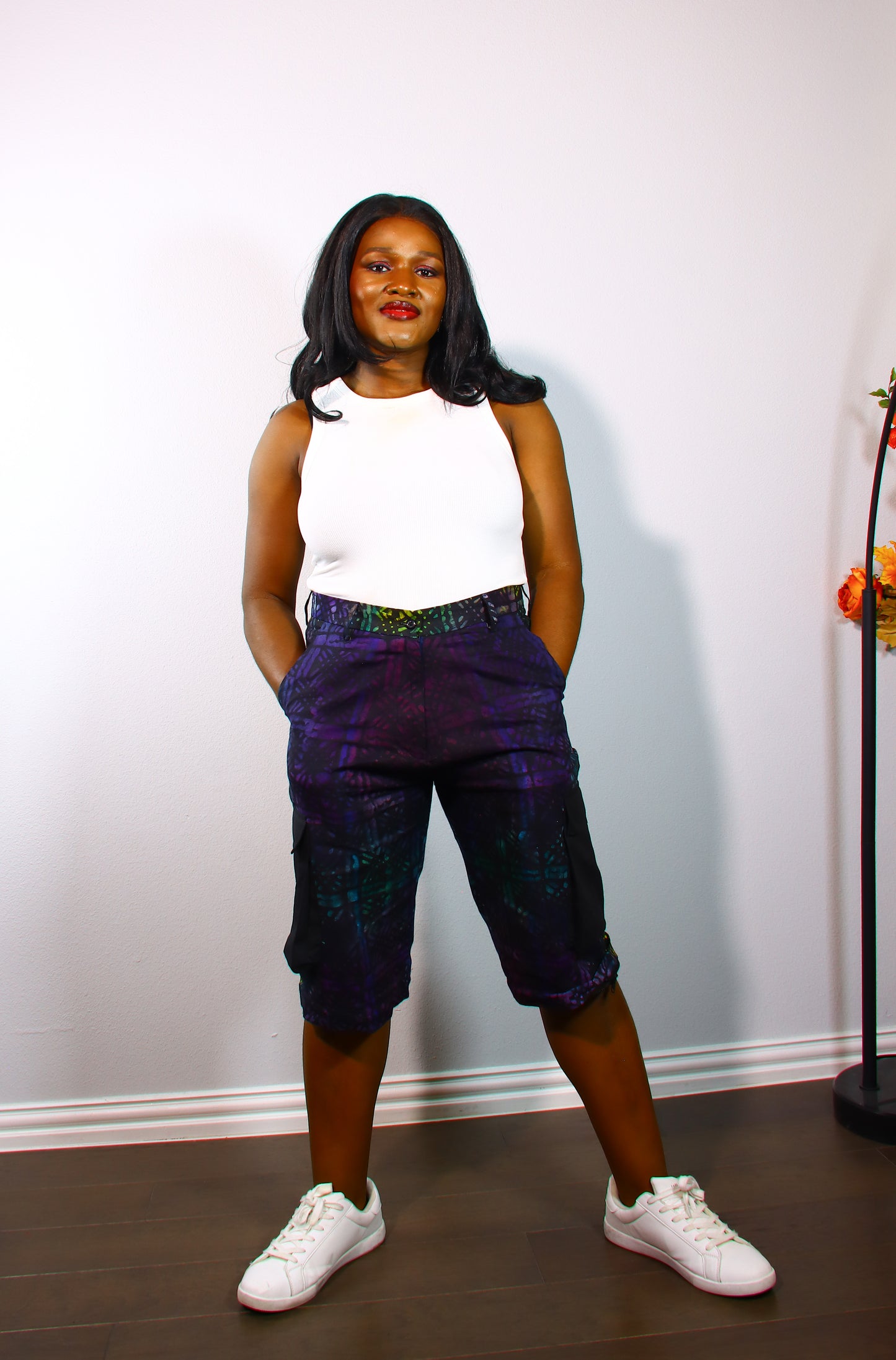 Damilola ankara print cargo pants (Green)