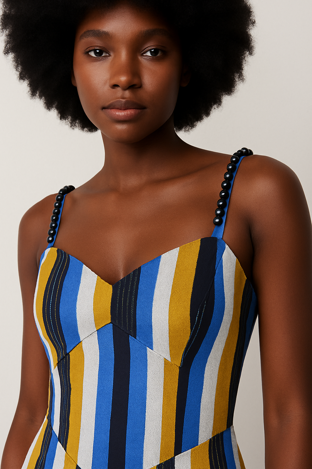 Agbeke Aso oke corset cinched waist dress