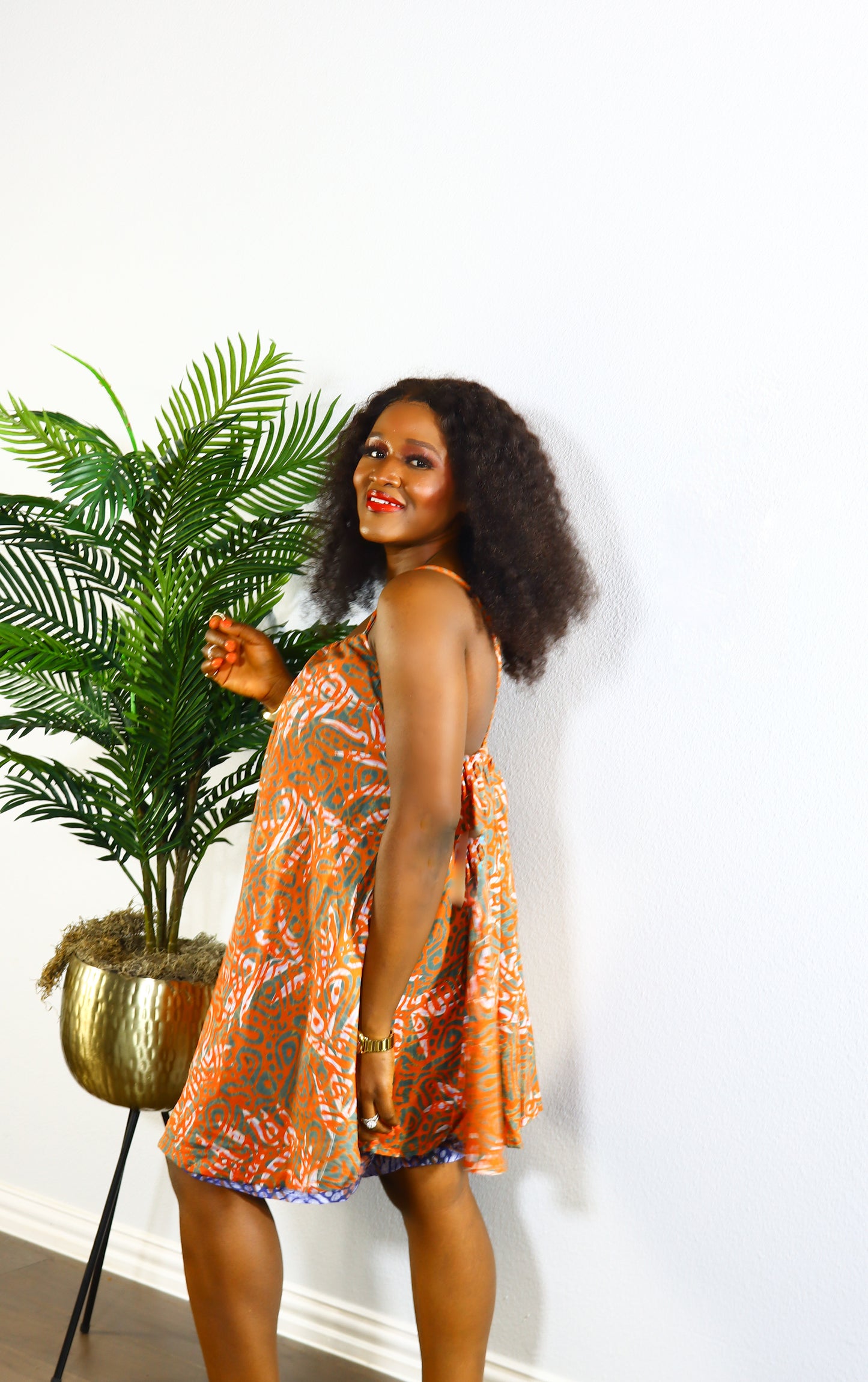 Farida sleeveless adire crepe two piece set