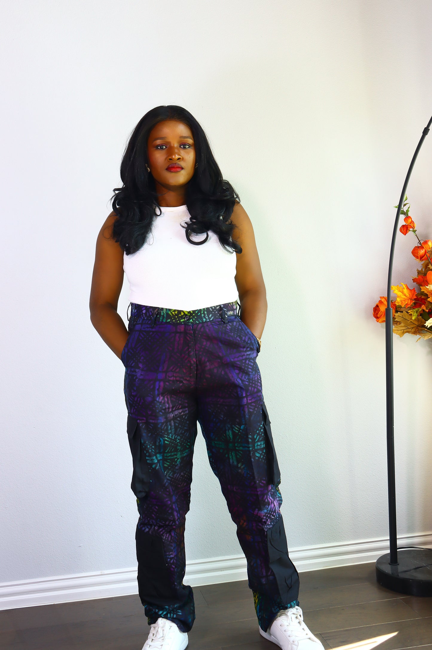 Damilola ankara print cargo pants (Green)