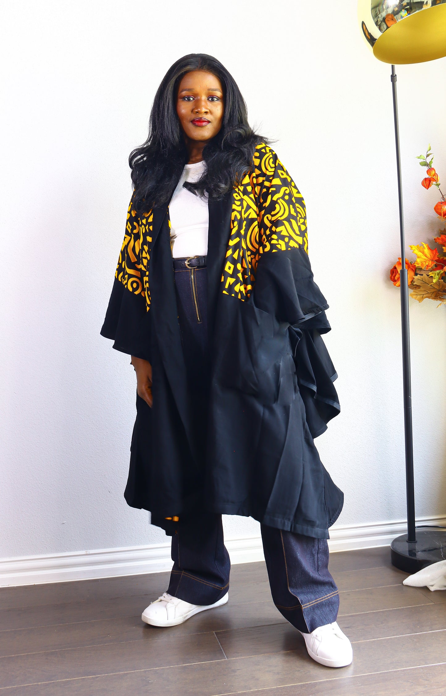 Aderayo frills Ankara Kimono Jacket