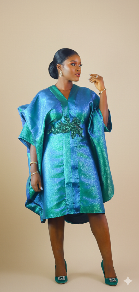 Remi Short metallic brocade bubu dress