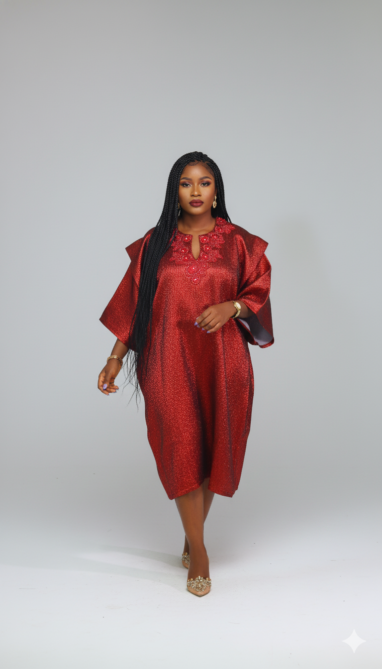 Sola Short brocade bubu dress