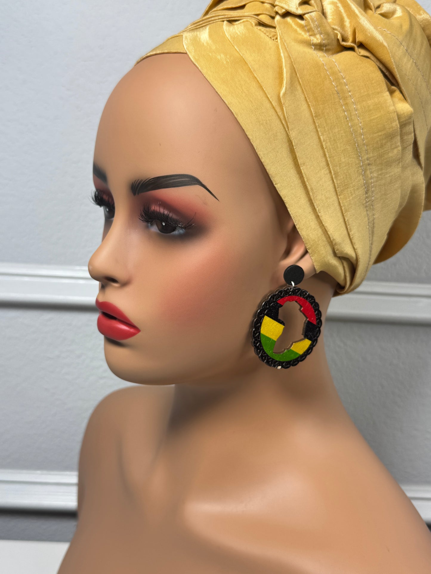 Afrocentric earrings  (map of africa)