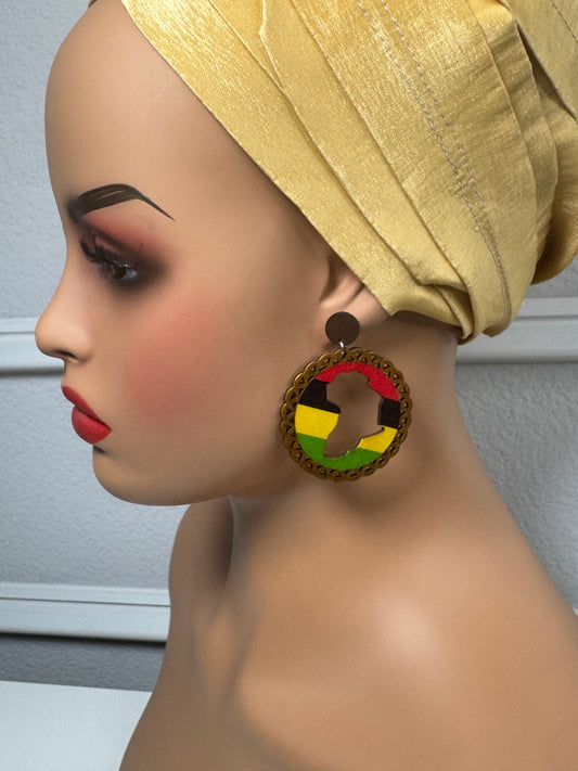 Afrocentric earrings  (map of africa)