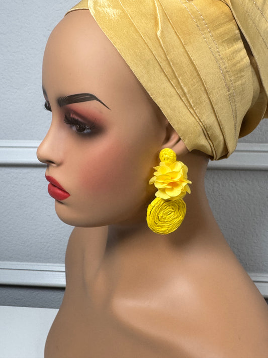 Afrocentric earrings  (Yellow)
