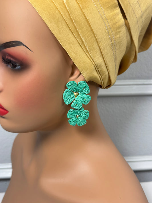 Afrocentric earrings (Mint green)