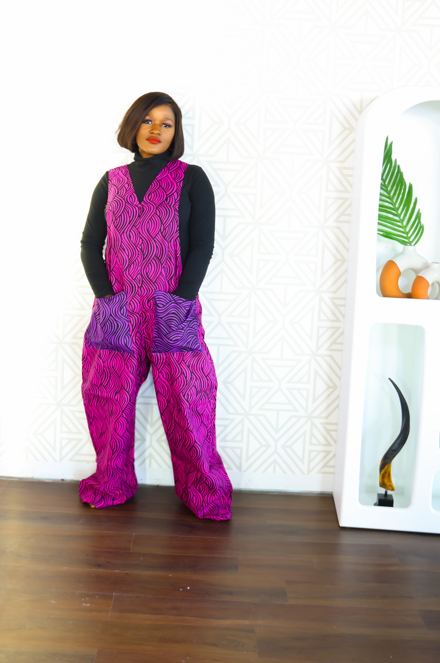 Thrive african women ankara print Dungaree with front pockets