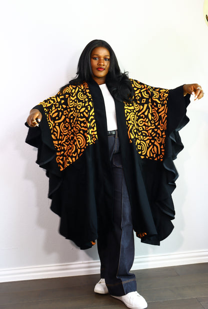 Aderayo frills Ankara Kimono Jacket