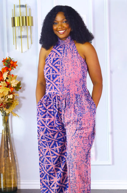 Adeore adire sleeveless women jumpsuit