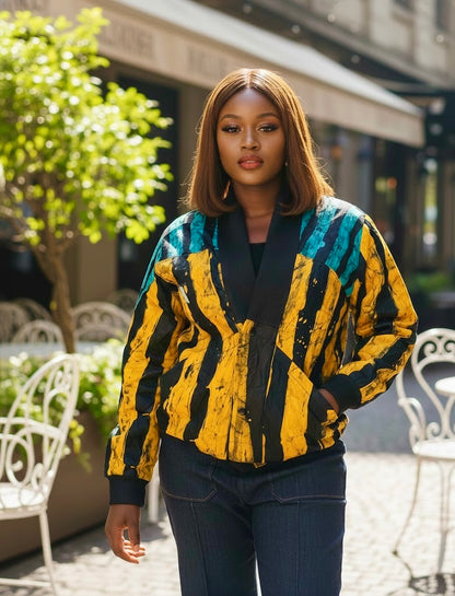 Obafemi Adire African print stylish women Jacket