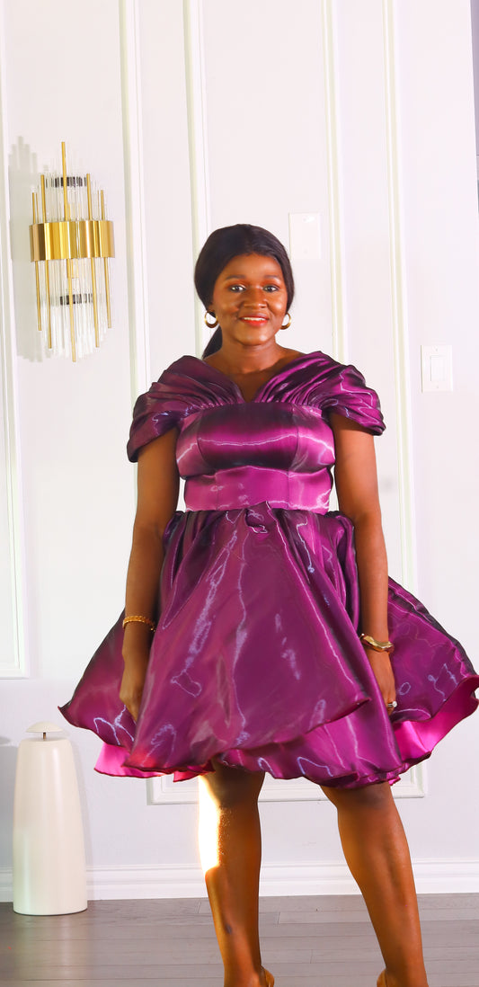 Jasmine Aso oke corset cinched waist dress