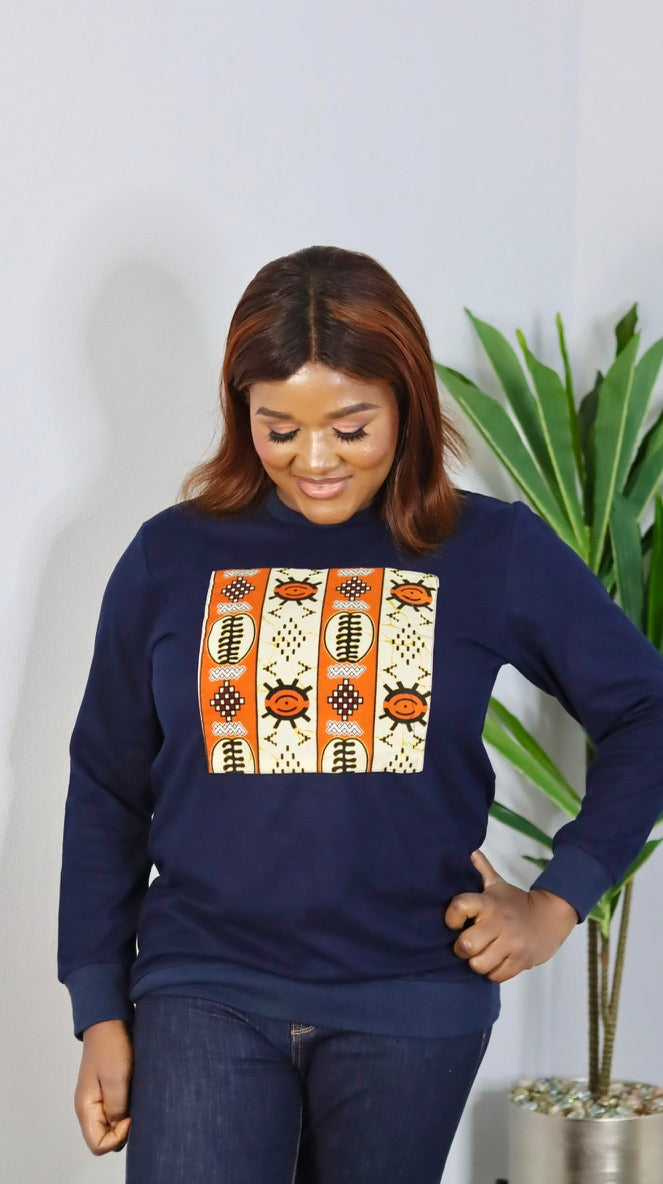 Chid Square African print  Unisex Sweatshirt