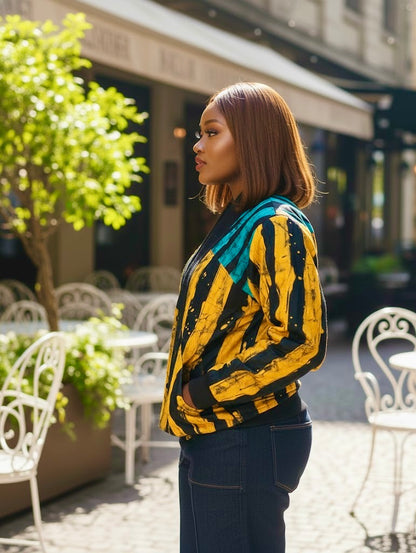 Obafemi Adire African print stylish women Jacket