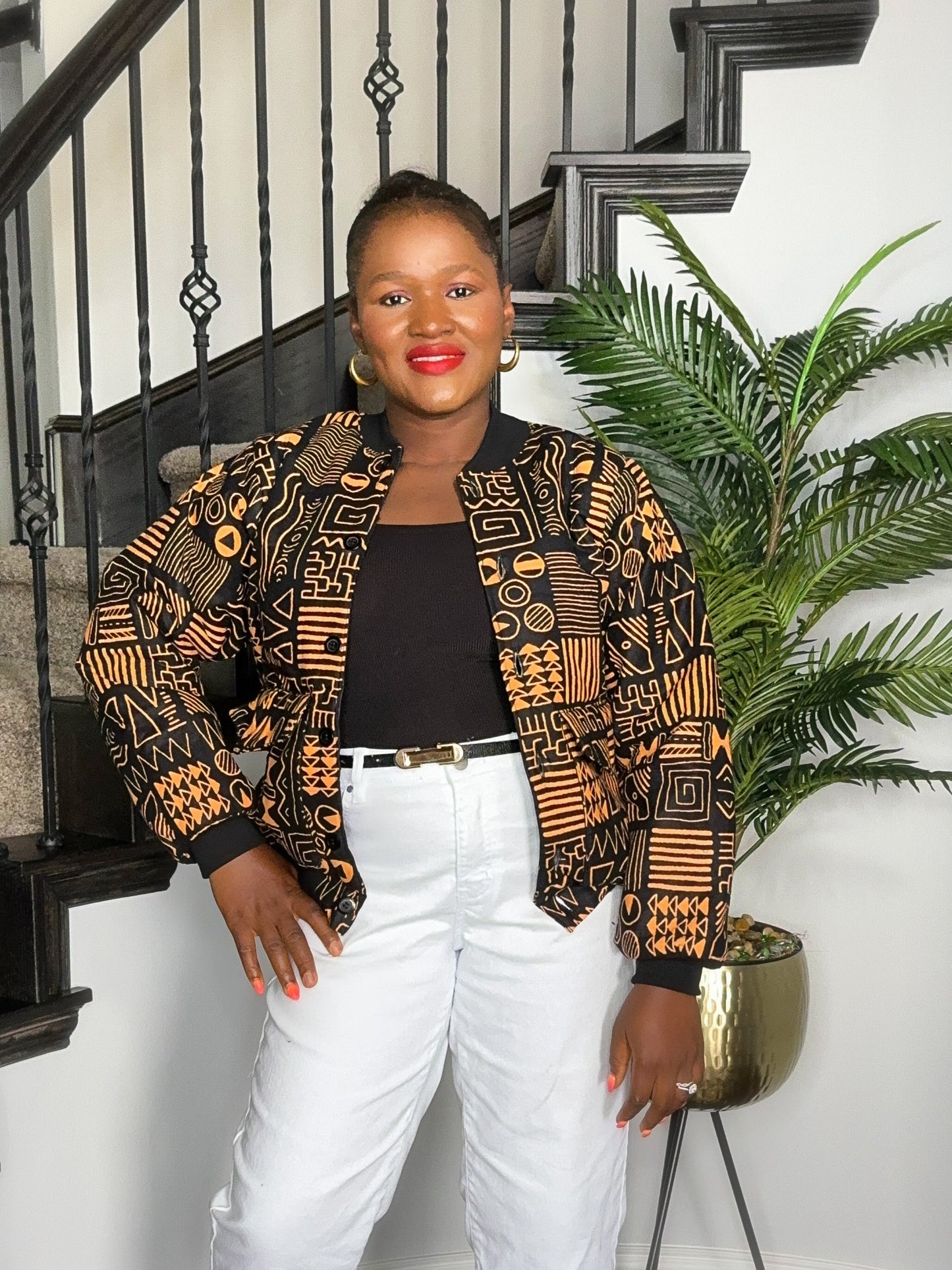 Adesola African print Ankara Button down Jacket