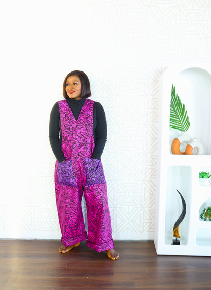 Thrive african women ankara print Dungaree with front pockets
