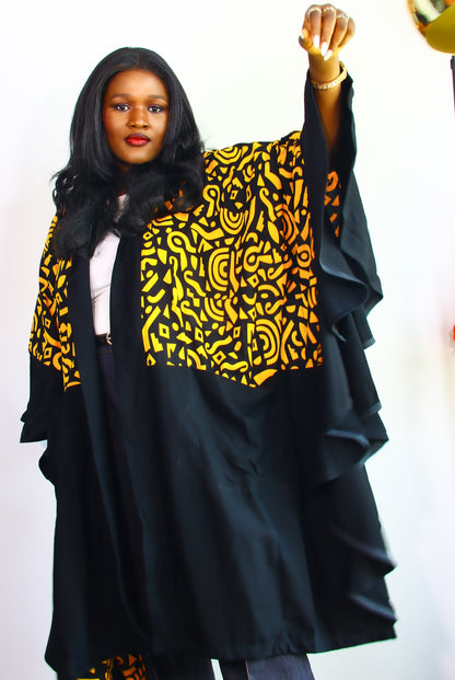 Aderayo frills Ankara Kimono Jacket