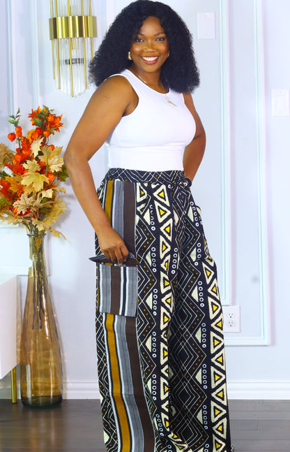 Adedayo aso oke and ankara kimono shirt & baggy cargo pants