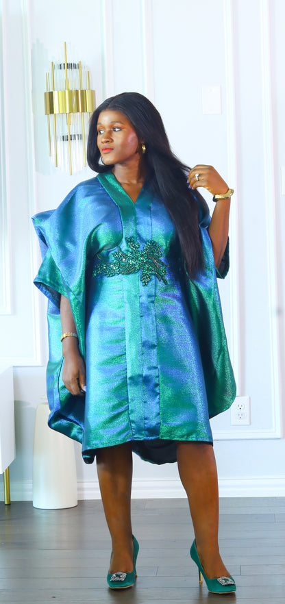Remi Short metallic brocade bubu dress