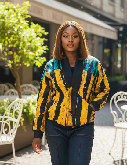 Obafemi Adire African print stylish women Jacket