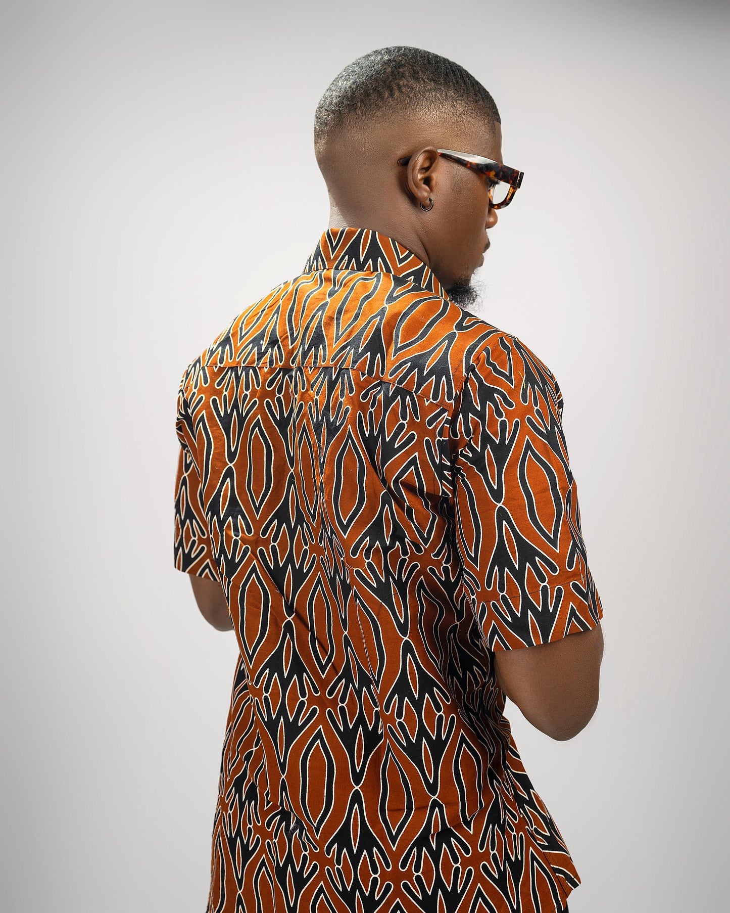 Nubi African print button down shirt for Men