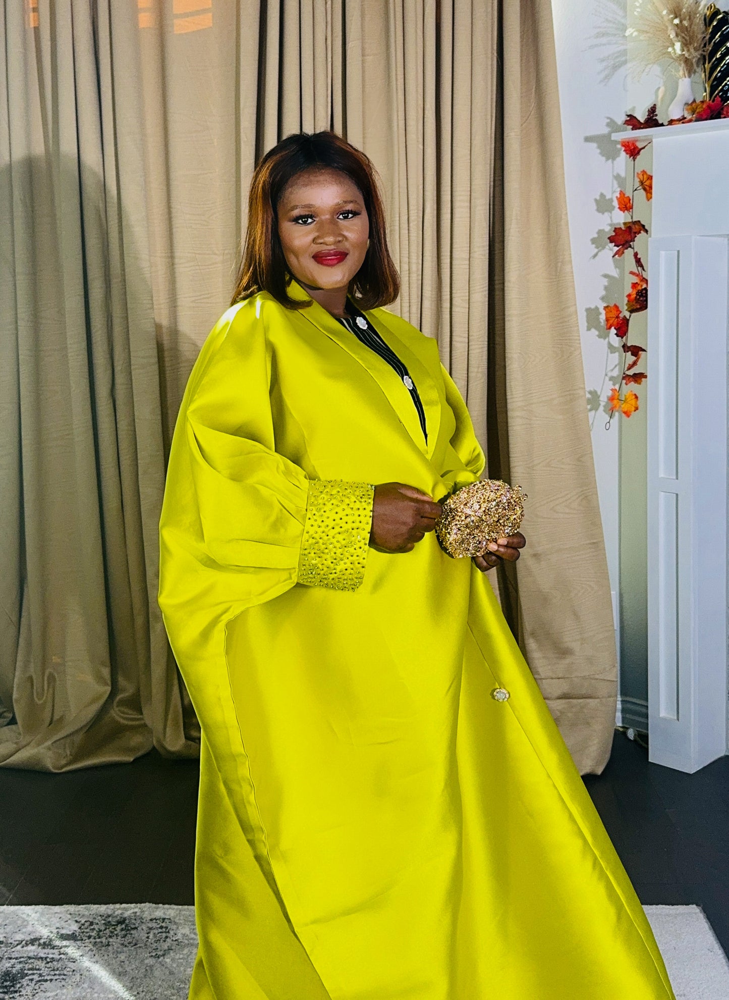 Olaedo Luxury African rich aunty Bubu for women (Lemon)