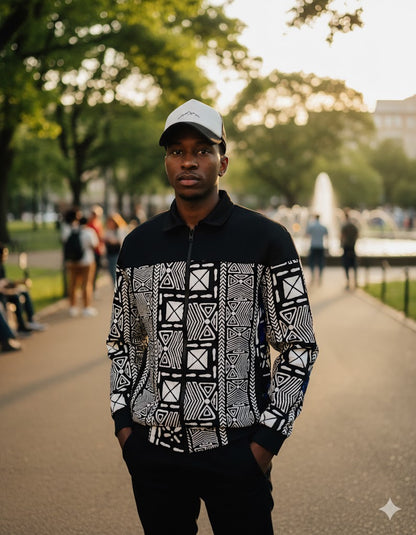 Demi African print Ankara Bomber Jacket for Men