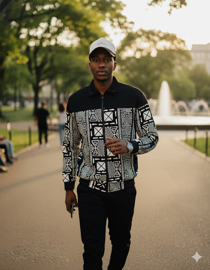 Demi African print Ankara Bomber Jacket for Men