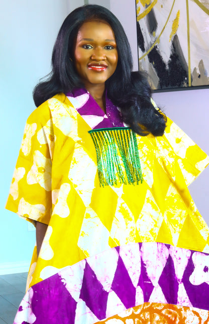 Adenike women’s Batik African print Bubu Kaftan outfit