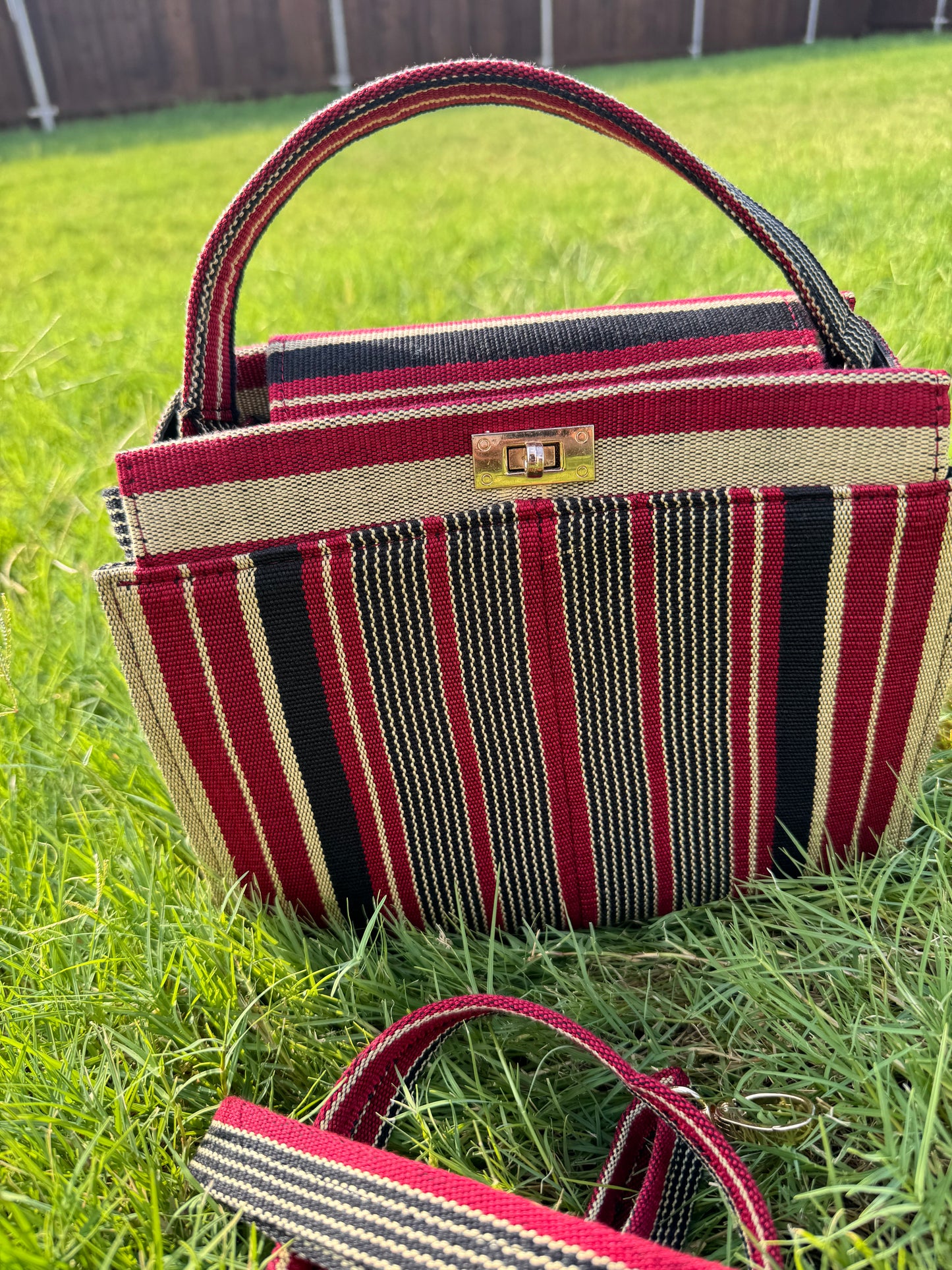 Adunni Striped Aso oke Hand bag