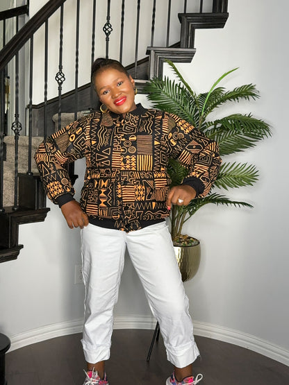 Adesola African print Ankara Button down Jacket