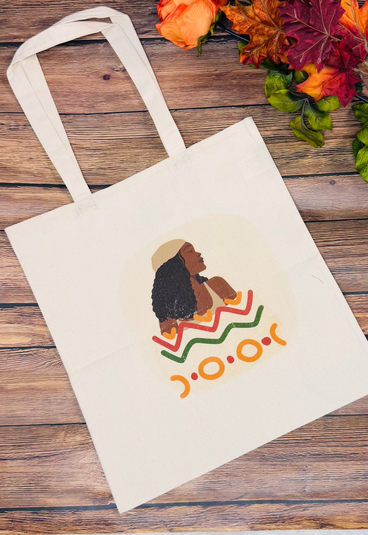 Afro girl silhouette Canvas Afrocentric design tote bag