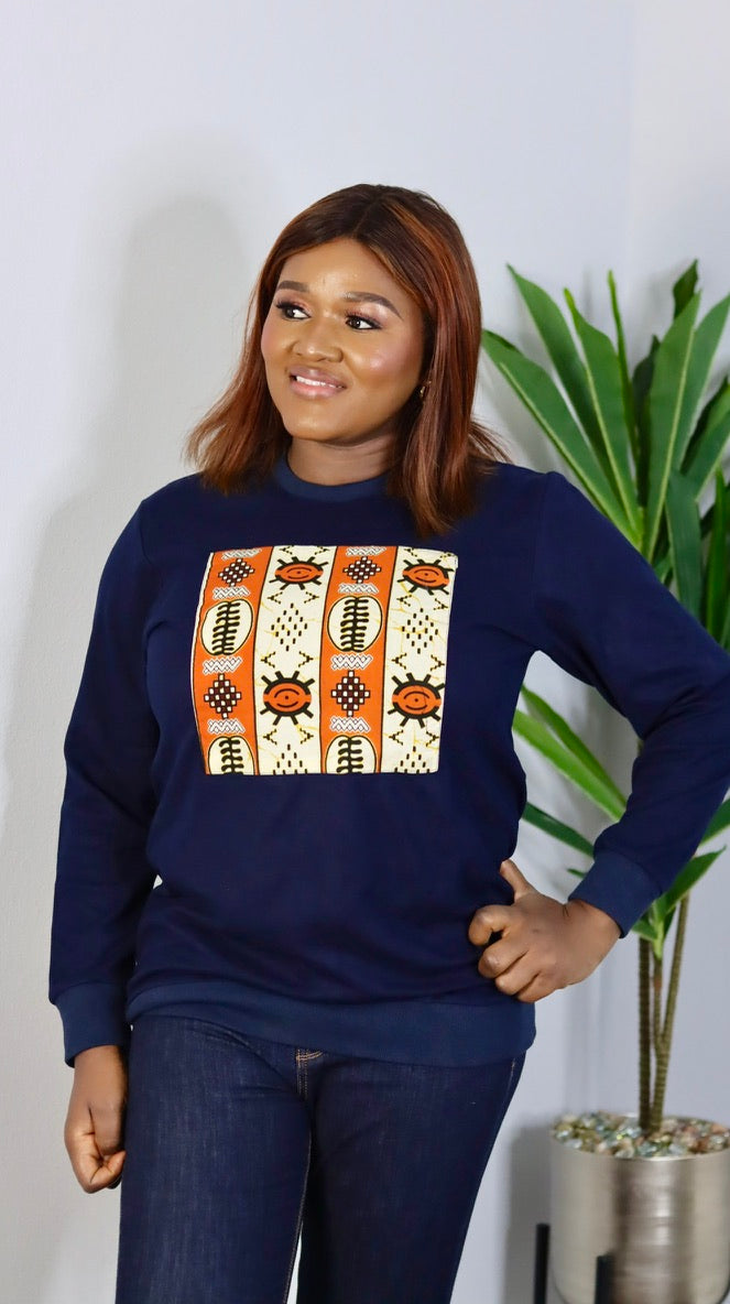 Chid Square African print  Unisex Sweatshirt