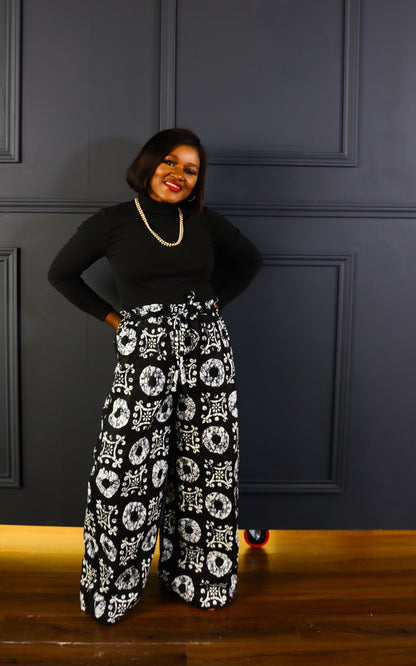 Torewa Adinkra ankara baggy palazzo pants