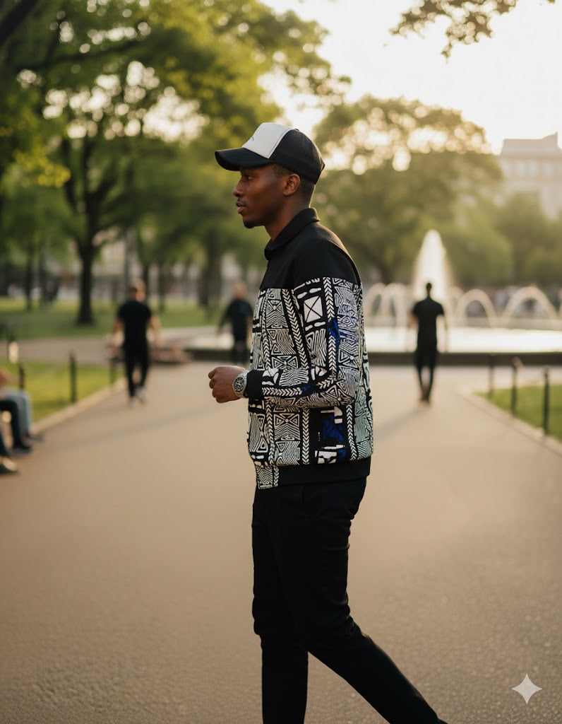 Demi African print Ankara Bomber Jacket for Men