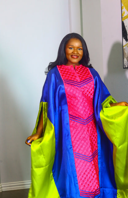 Mide Embroidered Rich aunty luxury Bubu (Light blue)