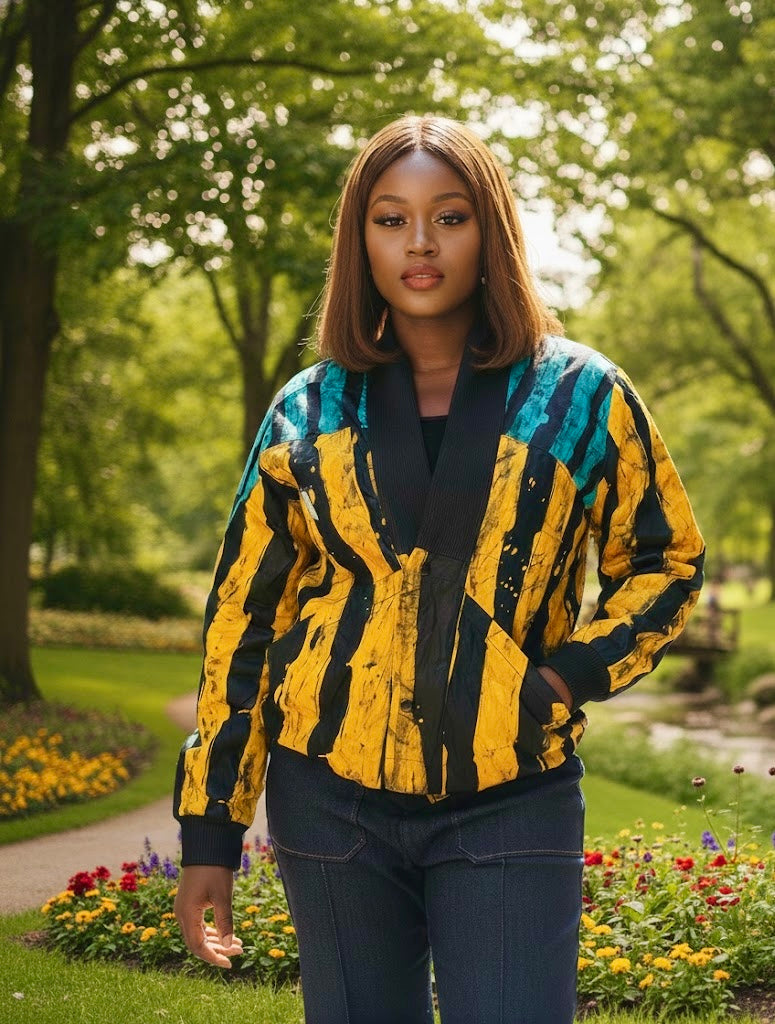 Obafemi Adire African print stylish women Jacket