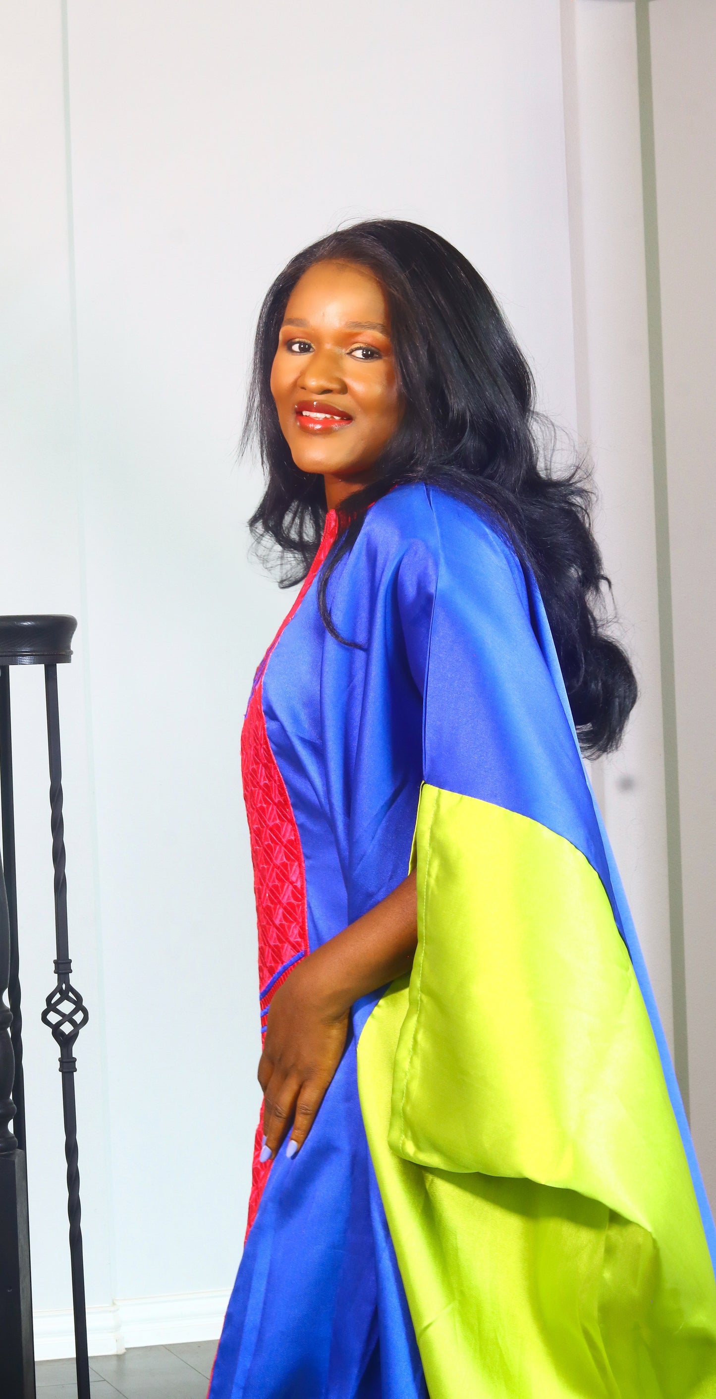 Mide Embroidered Rich aunty luxury Bubu (Light blue)